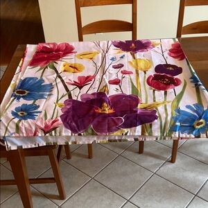 Splash Colorful Floral Shower Curtain with Red, Purple, and Blue